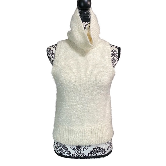 Show Me Your MuMu Cream Cowl Neck Sleeveless Sweater Sz-Small - Picture 1 of 6
